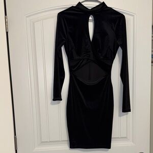 Windsor Black Long Sleeve Cut-Out Dress